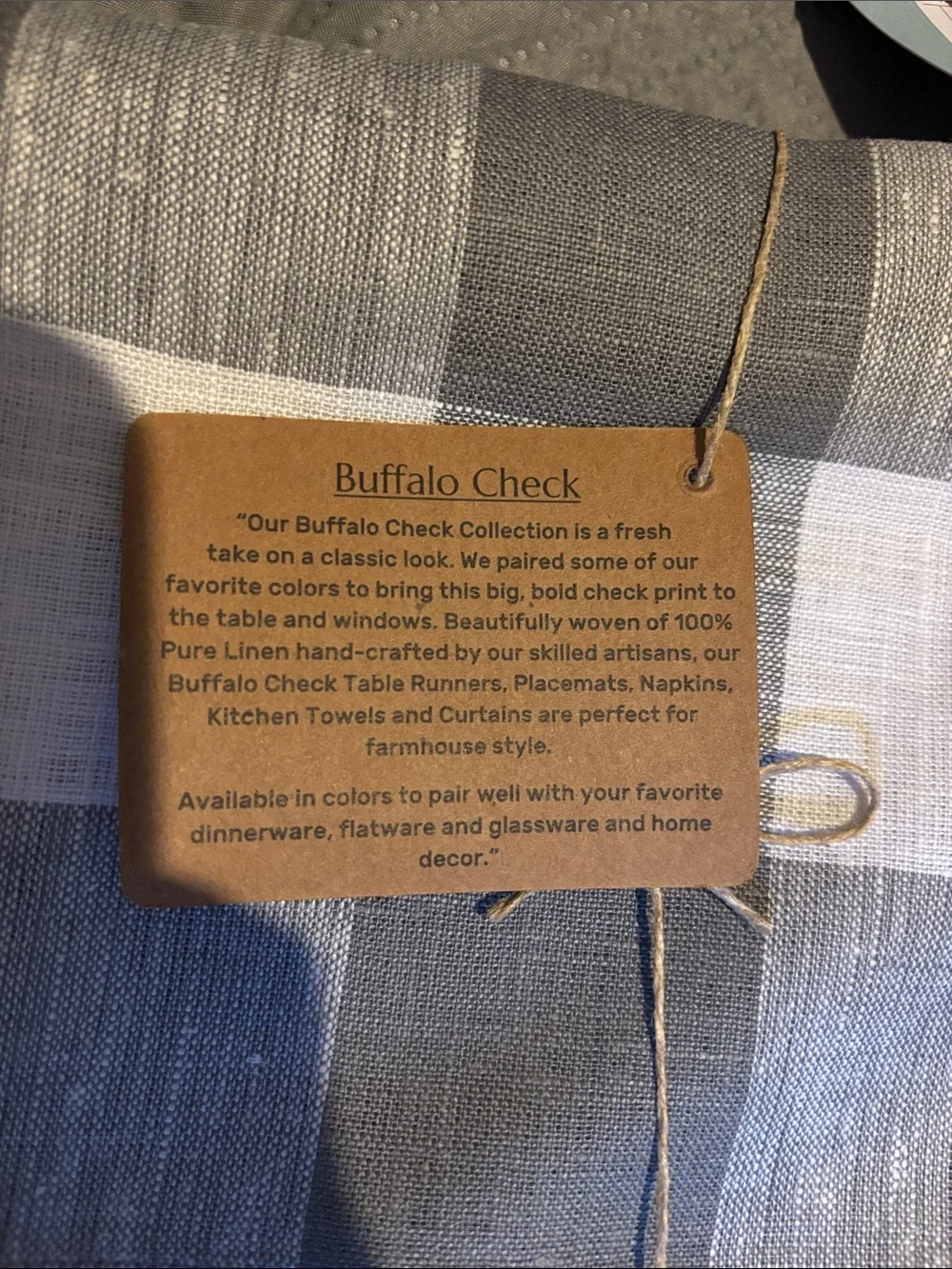 Solino Home Gray and White Buffalo Check Linen Napkins